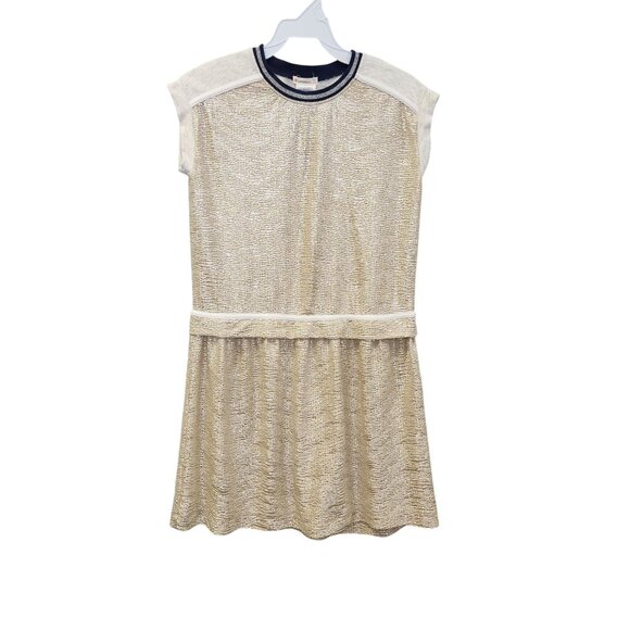 Crewcuts Girls 10  Gold Mettalic Elastic Waist Pullover Dress 2497 - Picture 1 of 7